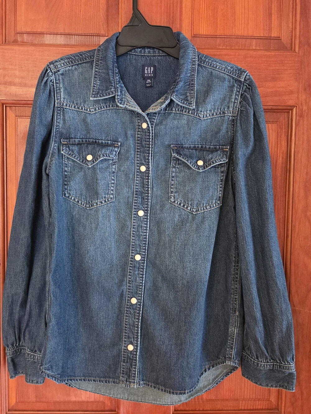 GAP Kid's Xxl Blue Denim Button-Front Jacket
